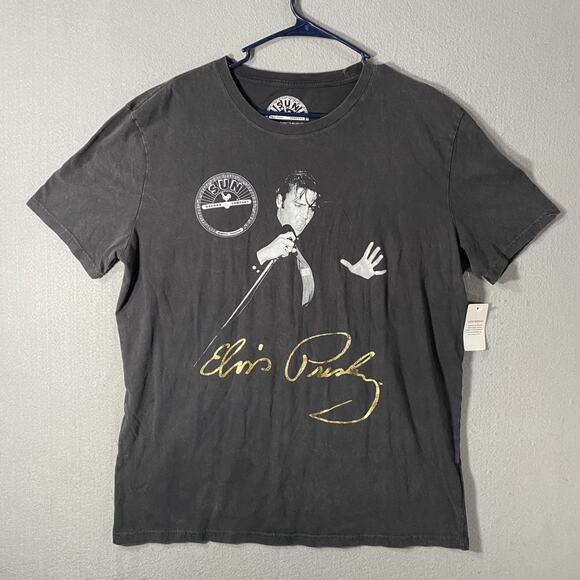 New Lucky Brand Elvis Presley Sun Record Co Gray T Shirt Mens Size XL - Picture 1 of 6